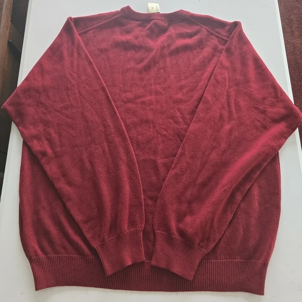 Eddie Bauer Sweater Men XL Red Long Sleeve Crew Neck Knit Gorpcore New - Picture 9 of 10